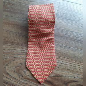 Jos. A. Bank Red and Yellow Geometric Pattern Tie 100% Silk